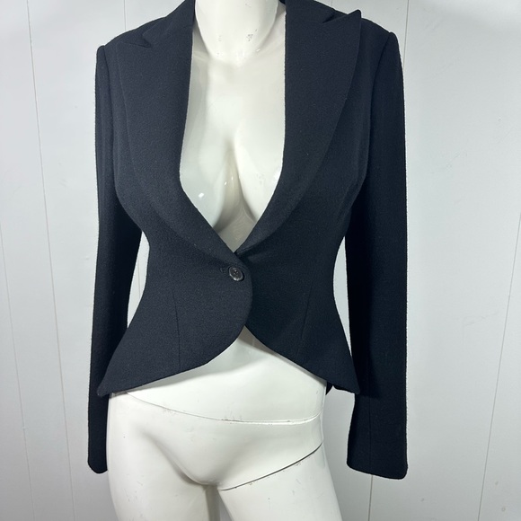 Ralph Lauren Sport Size 8 Black 100% Wool Tailcoat Tailored Blazer Women's - Picture 2 of 16